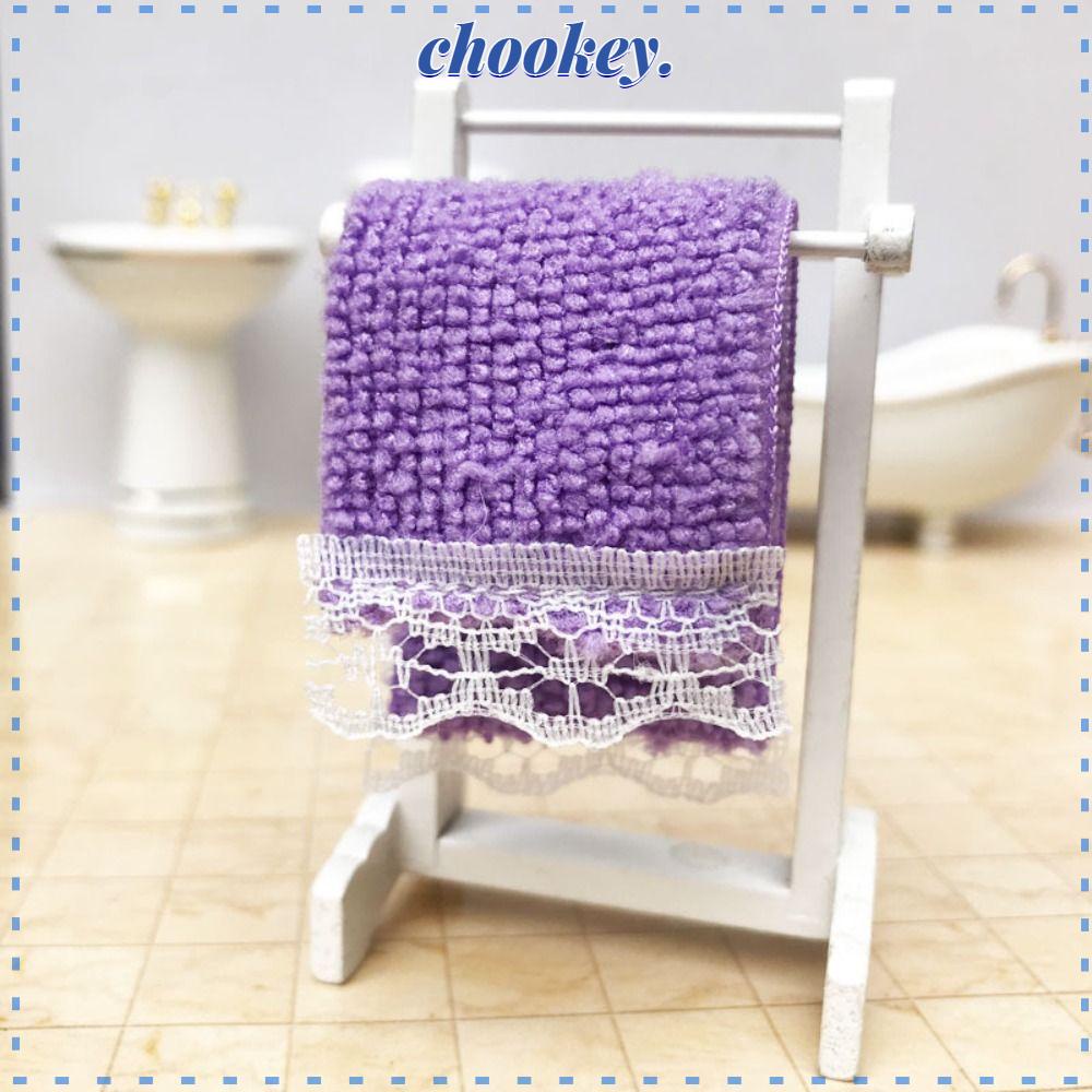 CHOOKEY Set 4 Khăn Tắm Trang Trí Nhà Búp Bê Tỉ Lệ 1: 12 Có 4 Màu