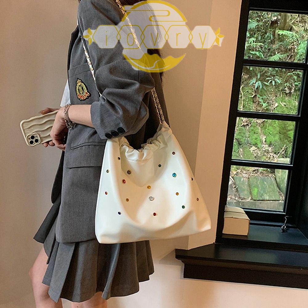 Túi Xách Da Pu Phối Dây Xích Màu Sắc Thanh Lịch|Túi Tote Thời Trang Cho Nữ