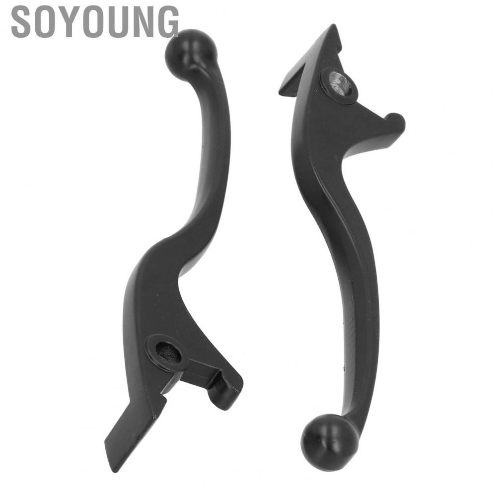 Soyoung 2PCS Brake Handle Lever Aluminum Alloy Black Replacement for Yamaha Motorcycle Moped ATV