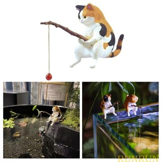 Mô hình mèo câu cá mini trang trí bể cá