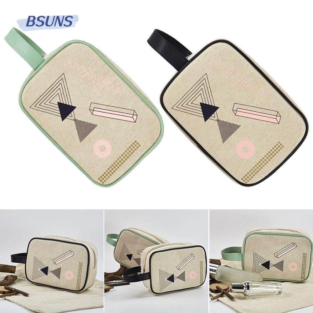 Túi Đựng Mỹ Phẩm Sức Chứa Lớn Bằng Vải Lanh Tiện Dụng Khi Đi Du Lịch