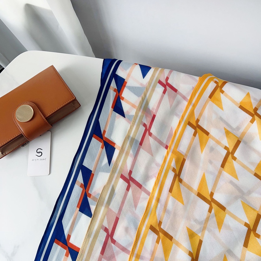 Khăn Choàng Nhỏ Thắt Nút Họa Tiết Hình Học Thời Trang Mùa Hè Cho Nữ