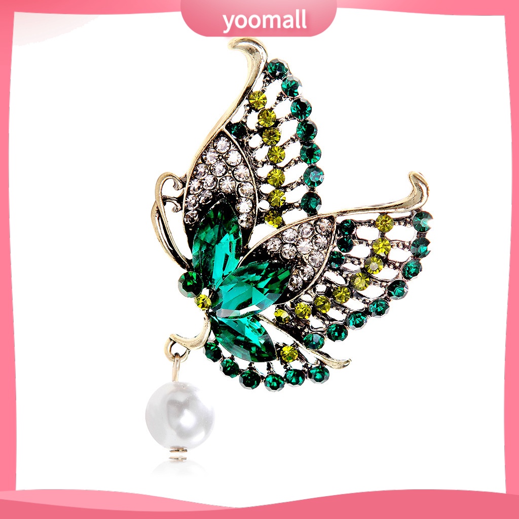 Ghim Cài Áo Hình Bướm Đính Ngọc Trai Nhân Tạo Thời Trang