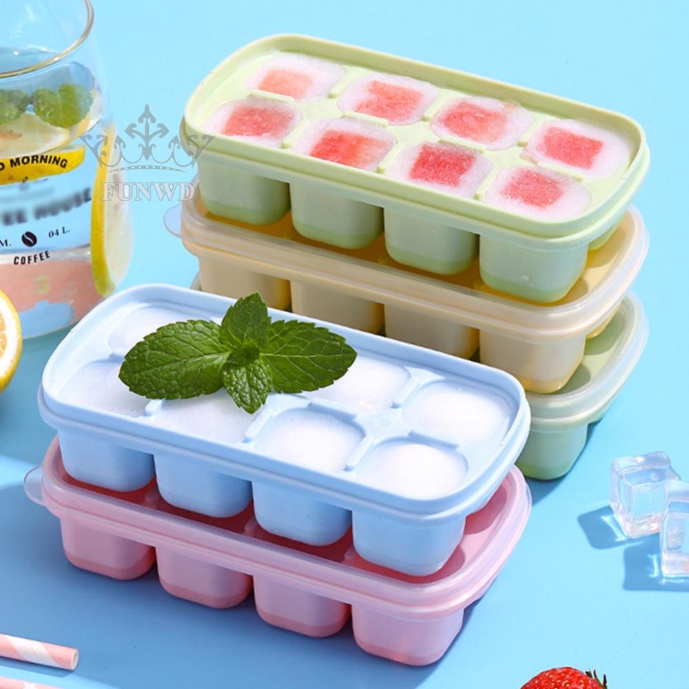 Set 8 Viên Đá Viên 14.2 * 7.2 * 3.5cm Có Thể Tái Sử Dụng Kèm Nắp Đậy