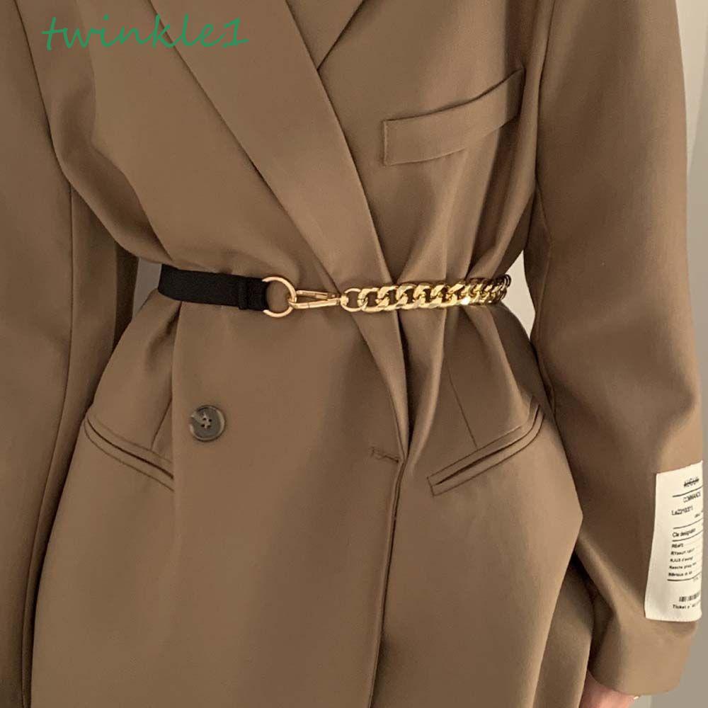 TWINKLE Thắt Lưng Dây Xích Co Giãn Chất Lượng Cao Thiết Kế Đơn Giản|Son Môi Màu Sắc Thời Trang|Thắt Lưng Dây Xích Kim Loại Nhiều Màu Sắc Thời Trang Cho Nữ