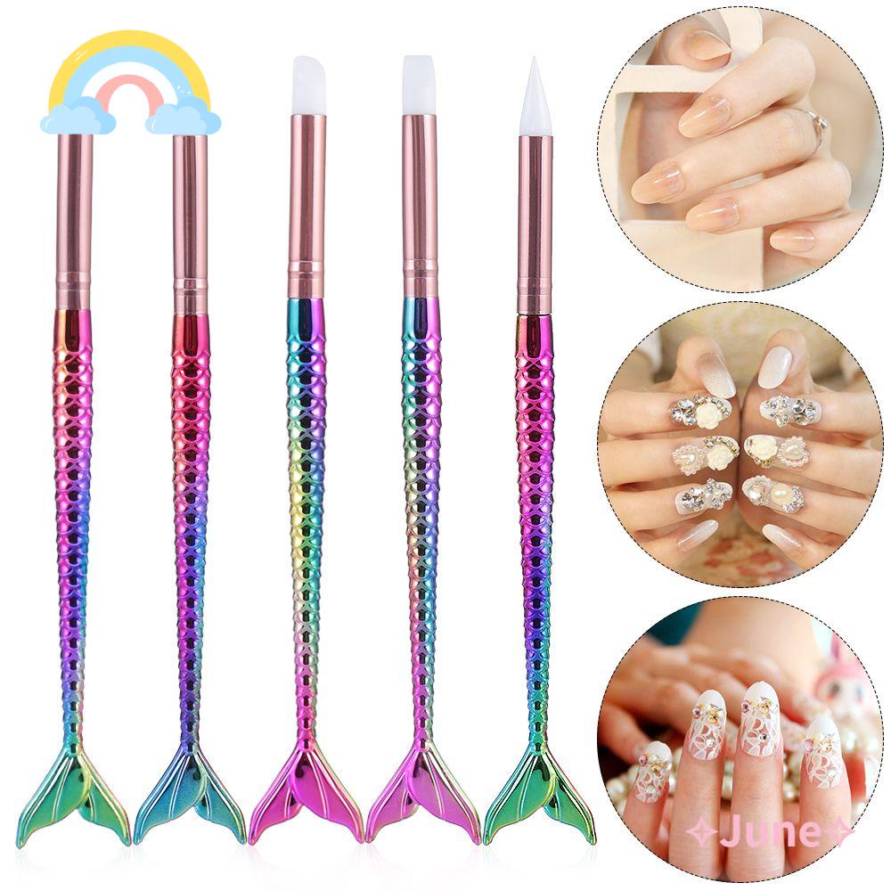 JUNE Cọ Vẽ Móng Đầu Silicone 3D DIY|Tay Cầm Chơi Game Chất Lượng Cao