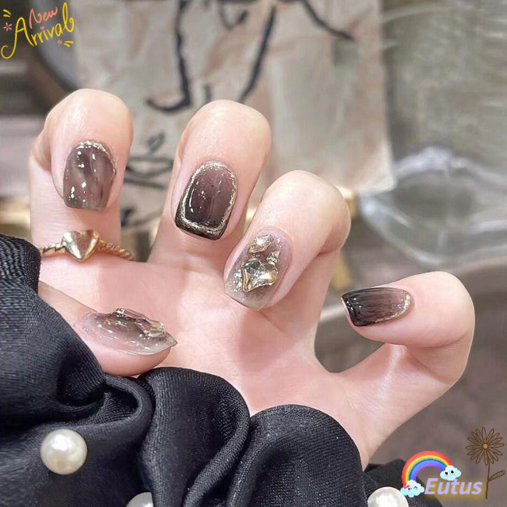 EUCA Bộ Móng Tay Giả Ngắn Dài Có Thể Tháo Rời Dành Cho Nữ