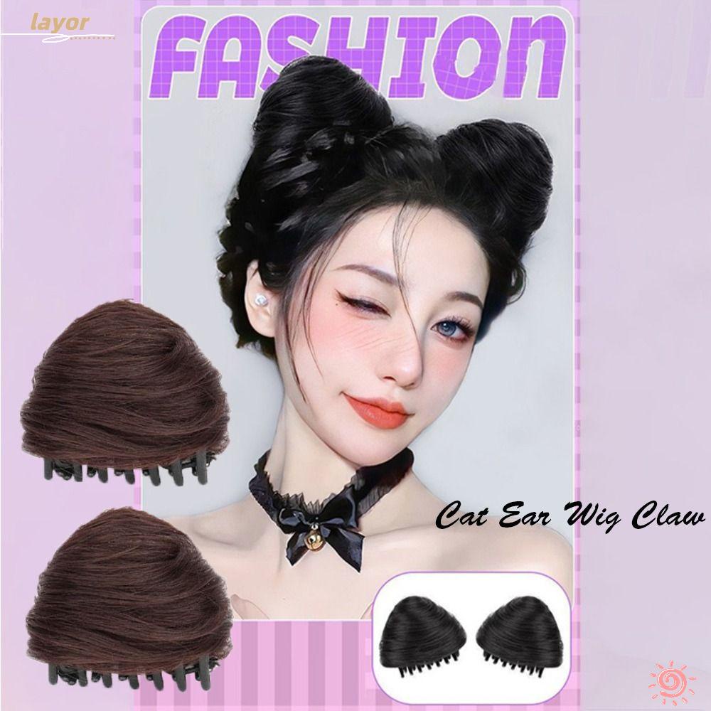 LAY Bộ 2 Tóc Giả Tai Mèo Dễ Thương Thời Trang Cho Nữ