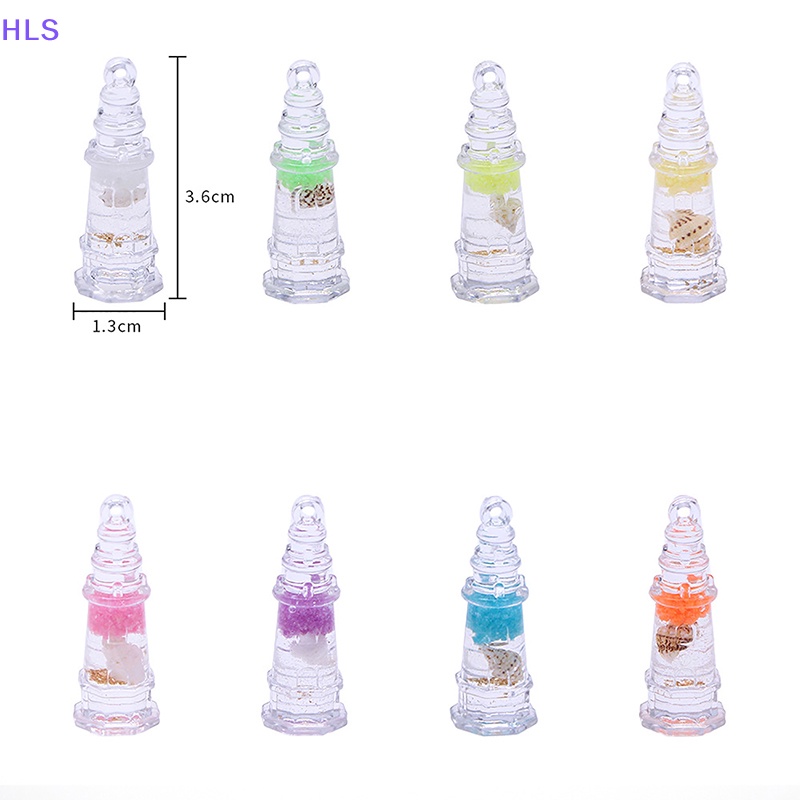 [HLS] Set 2 Khuyên Tai / Móc Khóa / Điện Thoại Mini Hình Ngọn Hải Đăng Bằng Nhựa Resin Dạ Quang DIY