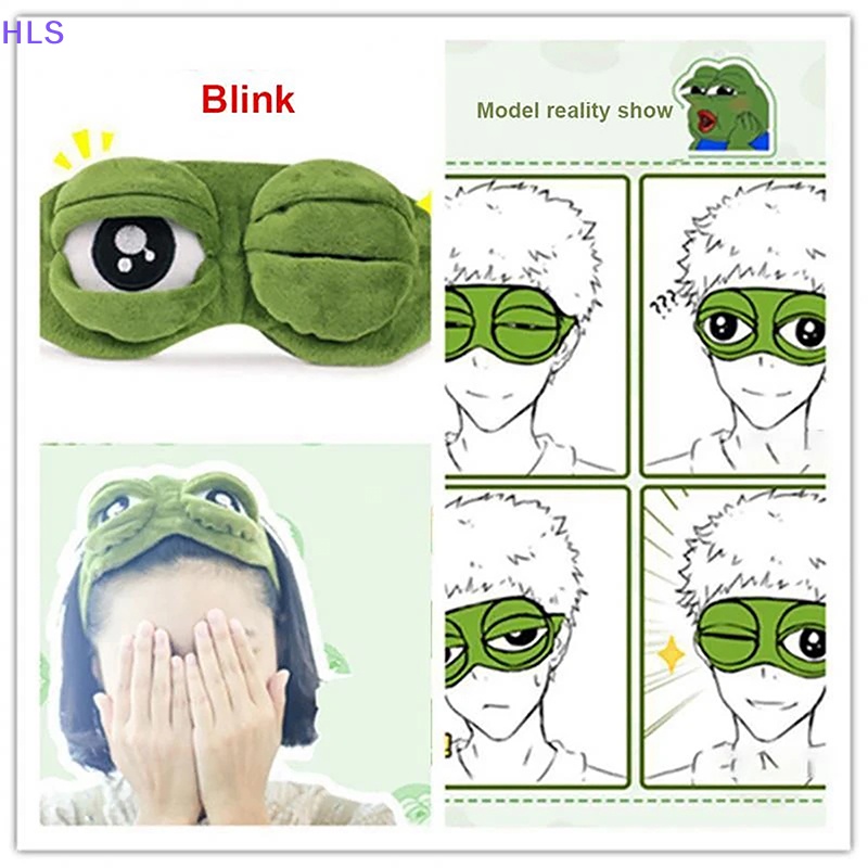 [HLS] Băng Đô Che Mắt Họa Tiết Chú Ếch Vui Nhộn Dễ Thương Dùng Khi Ngủ / Rửa Mặt