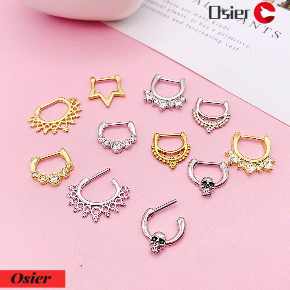 OSIER1 1 Khuyên Mũi Dạng Kẹp Bằng Thép Không Gỉ Thời Trang Cá Tính
