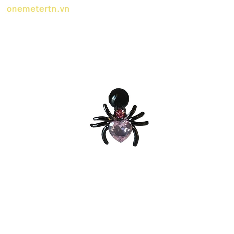 1 Đôi Khuyên Tai Xoắn Ốc Hình Nhện / Trái Tim Đính Đá Zircon Thời Trang Cho Nữ