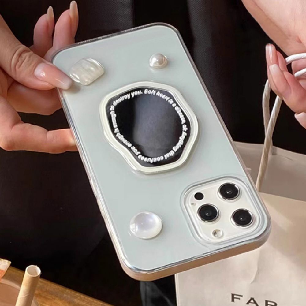 Ốp Điện Thoại TPU Mềm Trong Suốt Đính Ngọc Trai 3D Lấp Lánh Chống Sốc Cho IPhone 14 13 12 11 Pro Max X XR 8 7 Plus SE