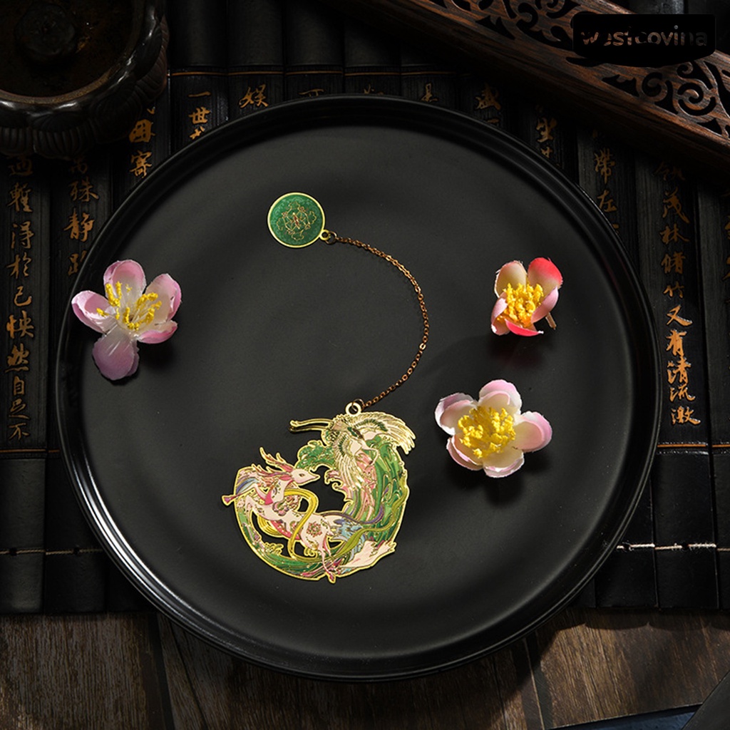 [WSTN] [WSTN]✎Kẹp Sách Bằng Đồng Thau Chống Phai Màu Phong Cách Trung Hoa Cổ Điển