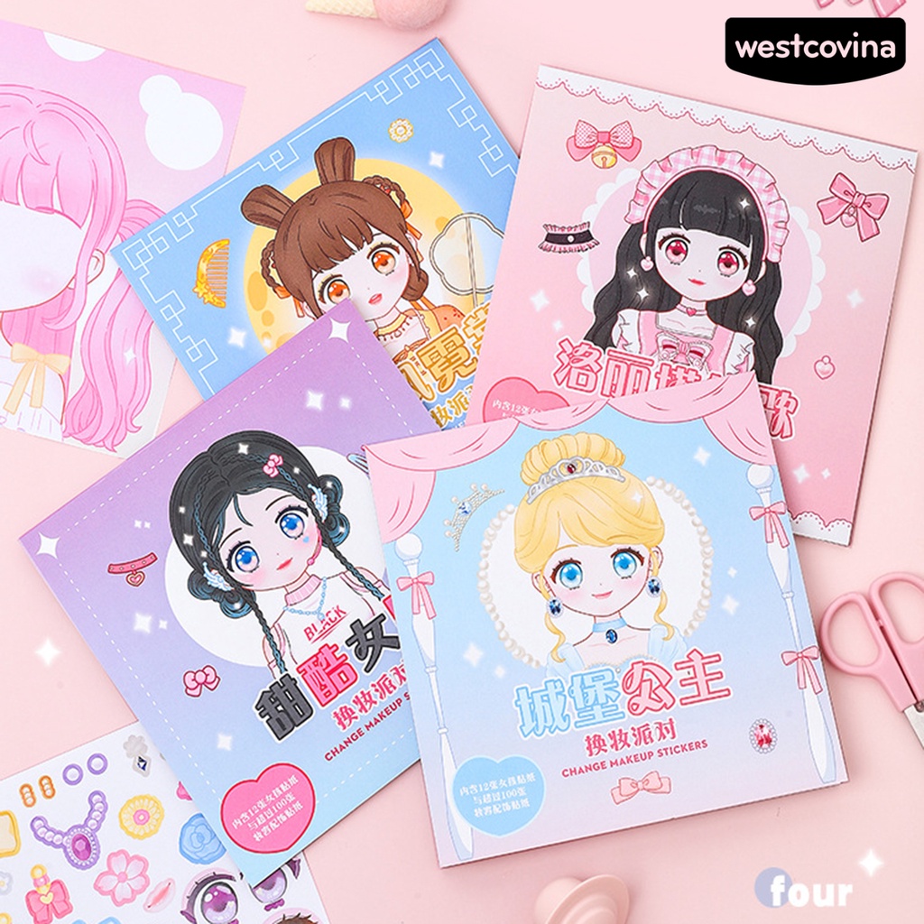 [WSTN]✎Miếng Dán Tự Dính Họa Tiết Công Chúa Dễ Thương Chống Thấm Nước Trang Trí Thủ Công Cho Bé DIY