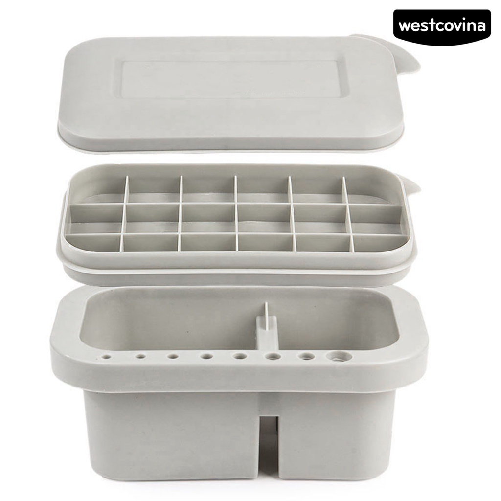 [WSTN] [WSTN]✎Set 3 Xô Đựng Bàn Chải Đánh Răng Có Nắp 2 Ngăn Chống Rò Rỉ