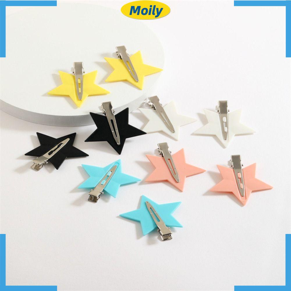 MOILYVN Kẹp Tóc Hình Ngôi Sao Bằng Kim Loại Phong Cách Hàn Quốc