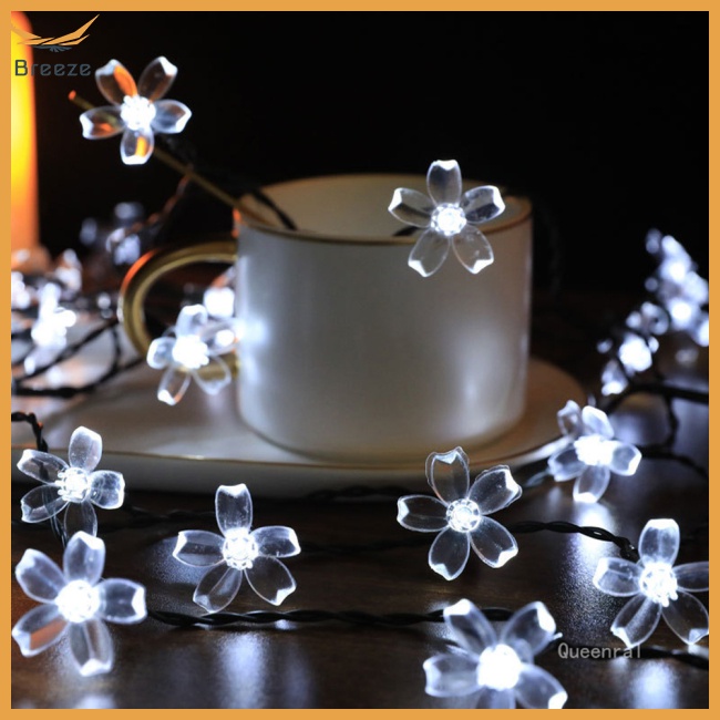 Dây Đèn Led Chống Nước Hình Hoa Anh Đào Sử Dụng Năng Lượng Mặt Trời