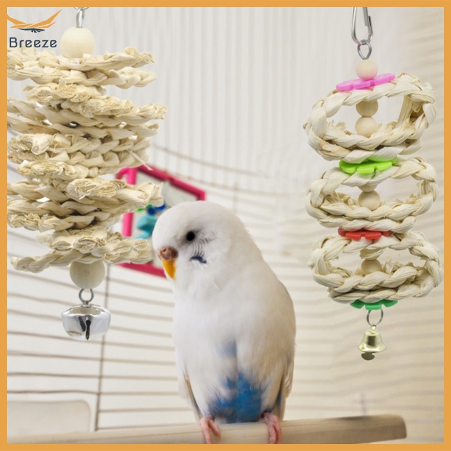 Bộ Đồ Chơi Đứng Bằng Gỗ Tự Nhiên Có Chuông Treo Lồng Chim Vẹt