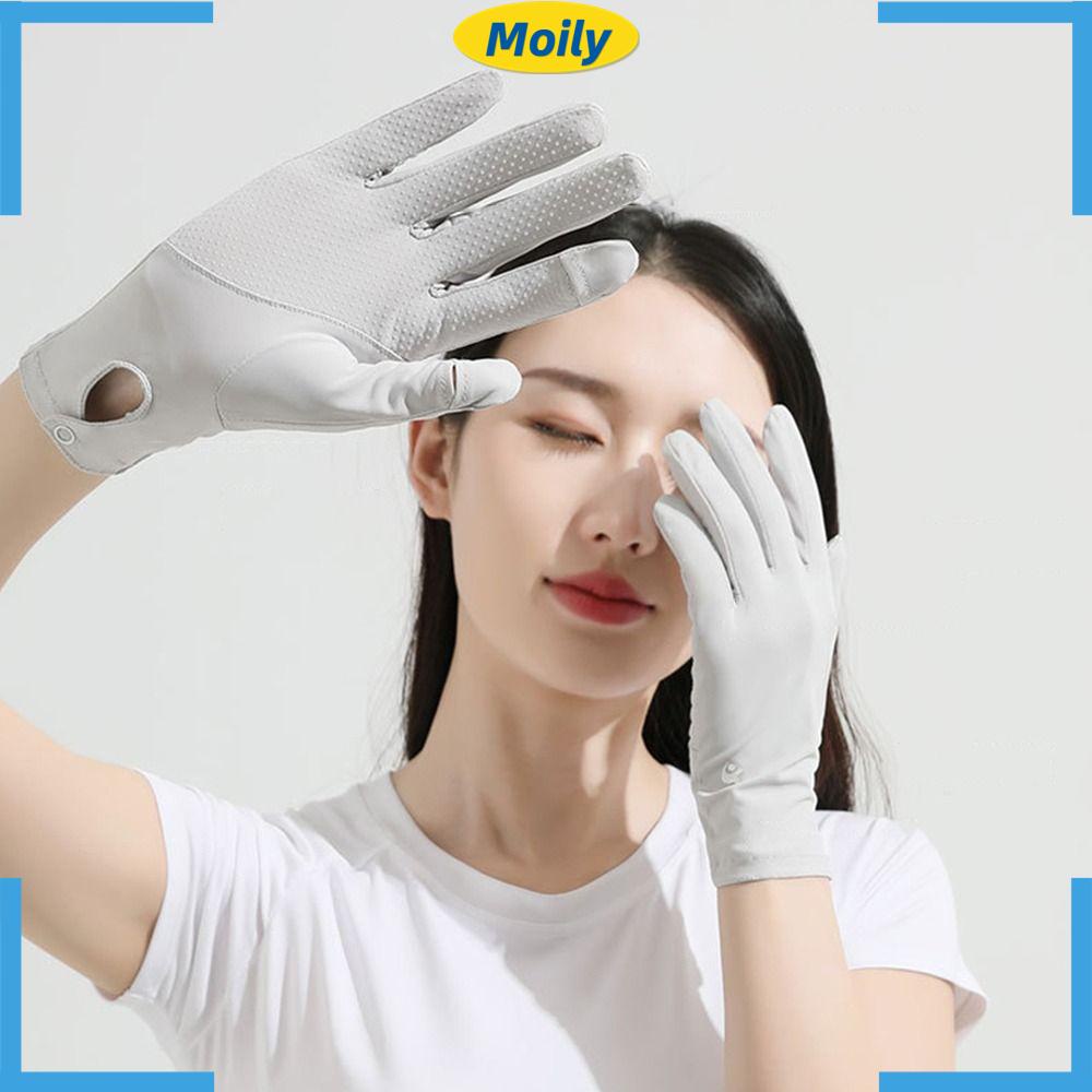 MOILYVN Găng Tay Chống Nắng Bằng Lụa Mỏng Thời Trang Mùa Hè