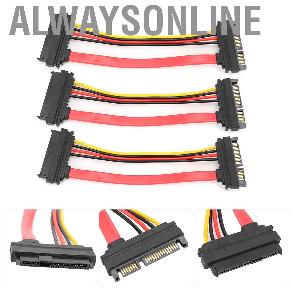 Alwaysonline High Reliability Data Cable  SATA 22P Male to Female for RCA Style Y Suitable Home or Mobile Using