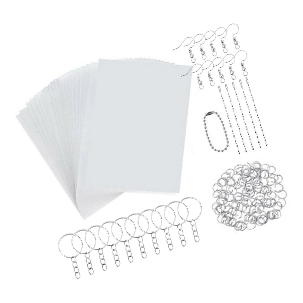 Set 156 Tấm Phim Co Nhiệt Bằng Nhựa Chuyên Dụng Cho Móc Khóa