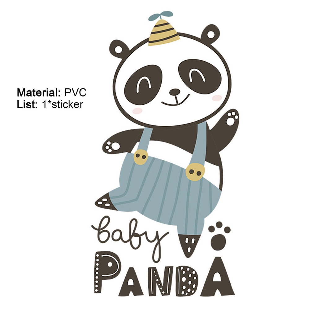 Miếng Dán Tường Bằng PVC Tự Dính Họa Tiết Gấu Trúc Hoạt Hình Trang Trí Phòng Bé