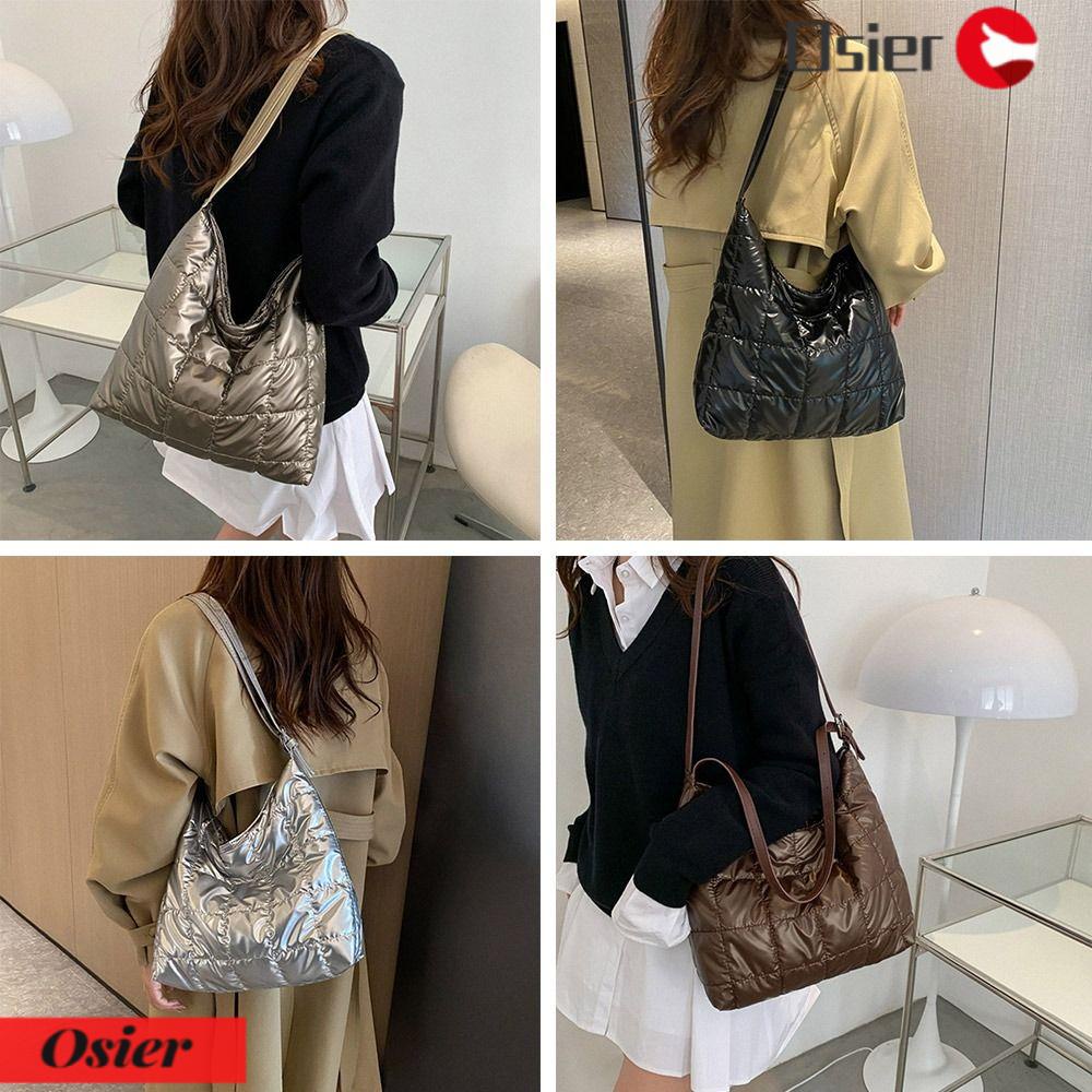 OSIER1 Túi Tote Đeo Vai Vải Cotton Cỡ Lớn Thiết Kế Dễ Thương