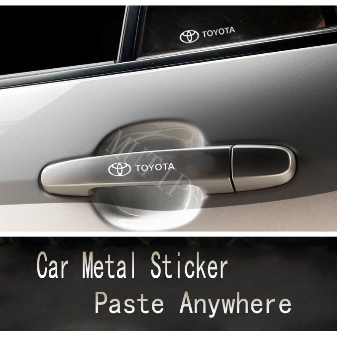 Logo 3D Bằng Kim Loại Dán Trang Trí Cửa Sổ Xe Hơi Toyota bZ4X RAV4 Vios Yaris Corolla Fortuner CHR Camry