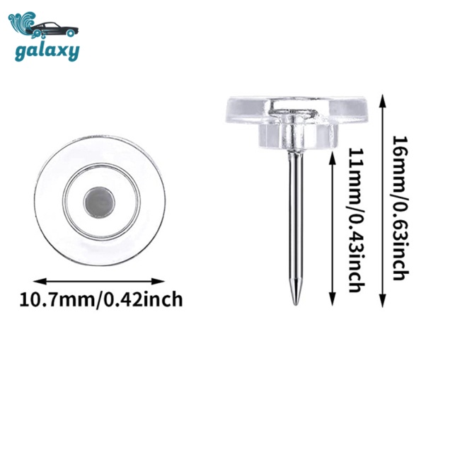 Galaxy Bộ 100 Ghim Bấm Hình Tròn Trong Suốt Dùng Trang Trí