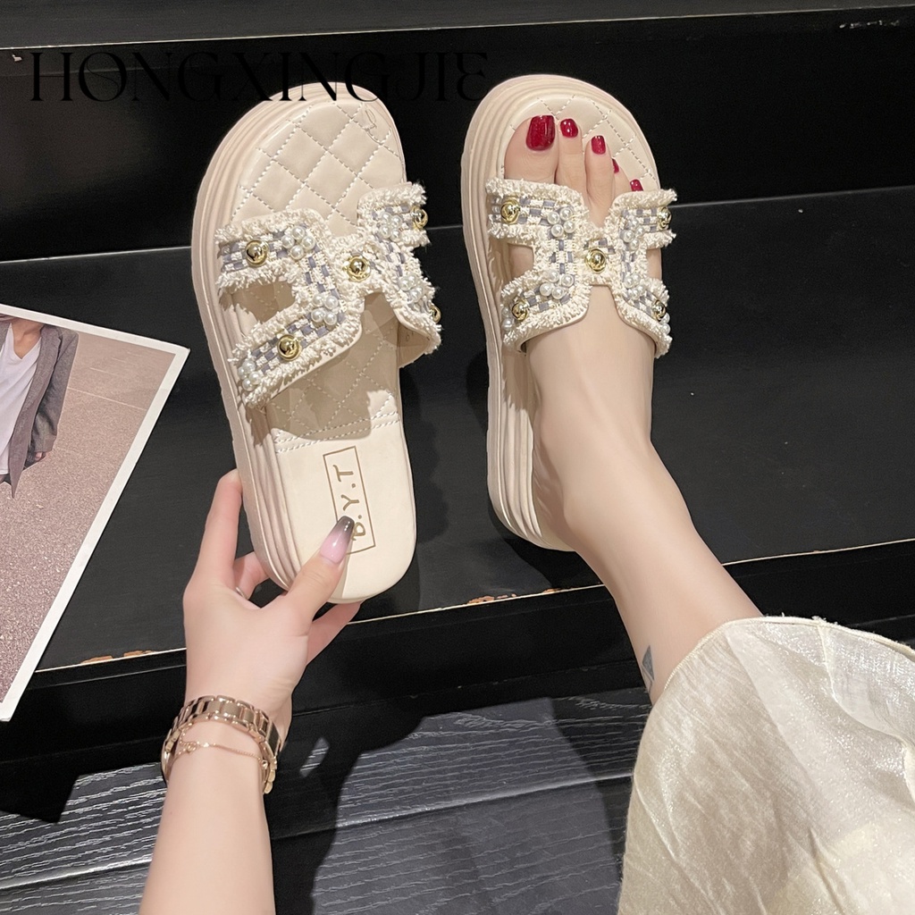 HONGXINGJIE dép sandal nữ dép đế cao Xu hướng thời trang năm 2023NEW      062106