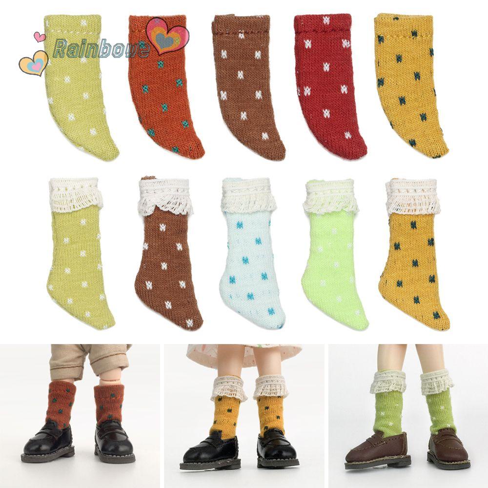 RAINBOW 1 Đôi Tất Ren Thời Trang Cho Búp Bê