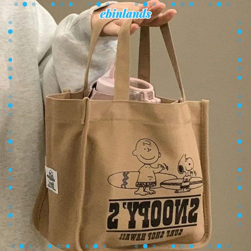 Túi Xách Canvas In Họa Tiết Hoạt Hình Dễ Thương Thời Trang Cho Nữ