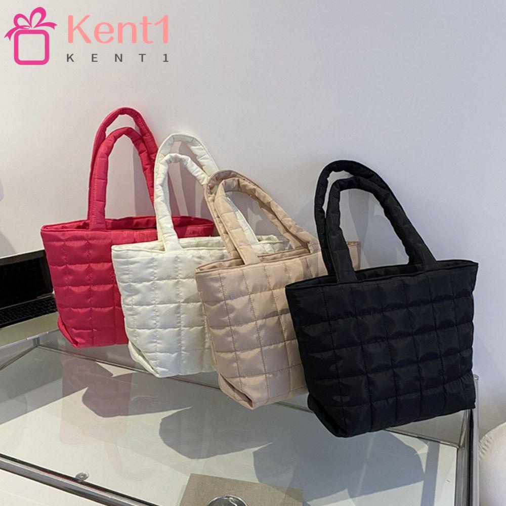 1 Túi Xách Tote Cotton Nylon Sức Chứa Lớn Màu Trơn Cho Mùa Đông