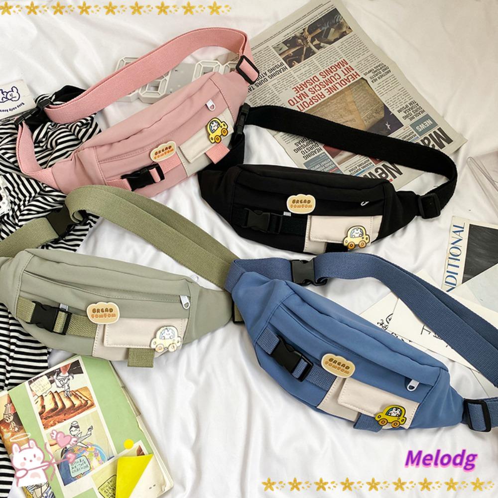 MELODG Túi Canvas Đeo Hông Kiểu Dáng Dễ Thương Xinh Xắn