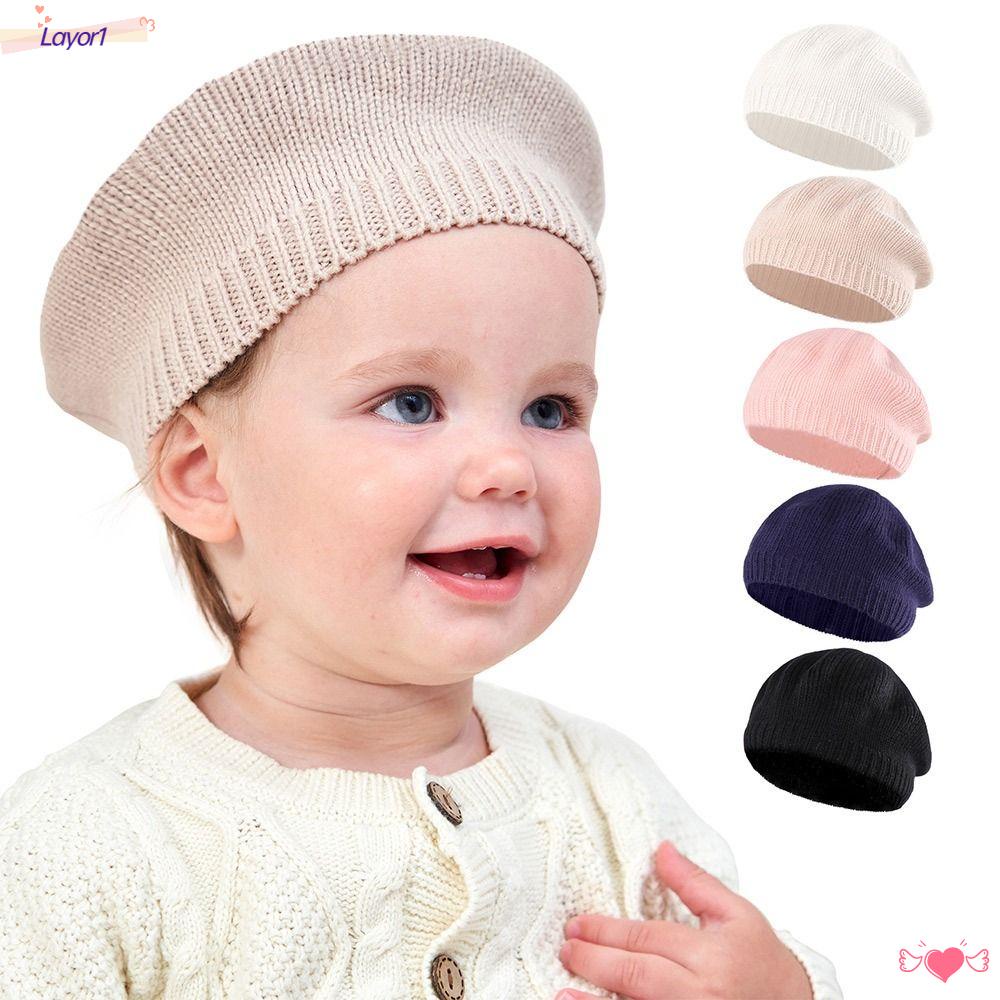 LAYOR1 Mũ Beret Cotton Mềm Mại Phong Cách Vintage Cho Bé