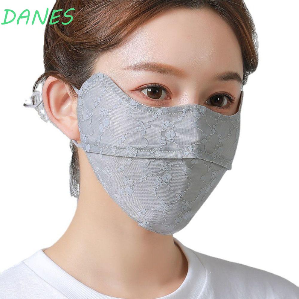 DANES Khẩu Trang Chống Nắng Chống Tia UV Bằng Lụa Lạnh Màu Sắc Đơn Giản Dành Cho Nữ