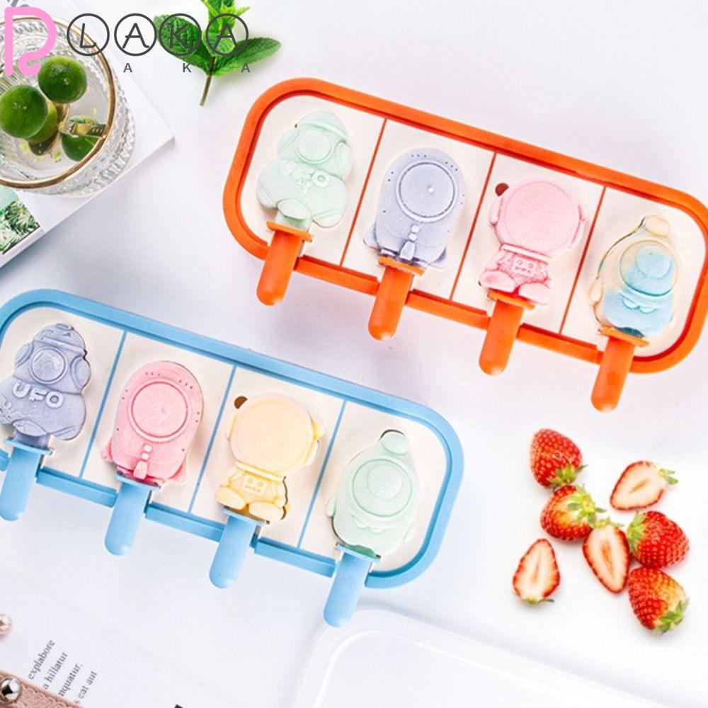 LAKAMIER 2 Khuôn Làm Kem Que Bằng Silicone Tái Sử Dụng Tiện Lợi