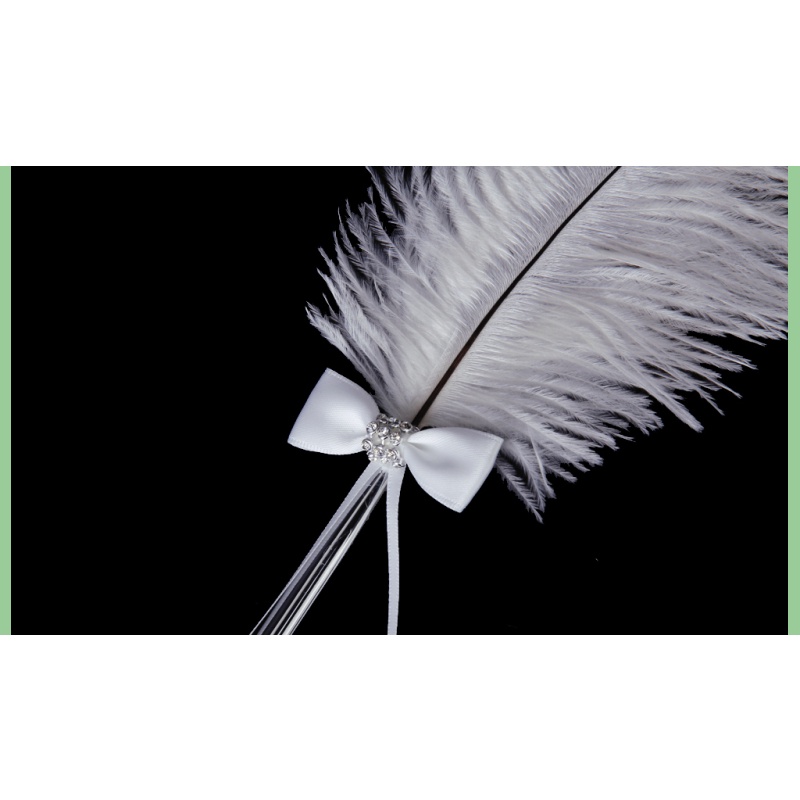 Bút Máy Màu Trắng Đính Đá Và Nơ Xinh Xắn