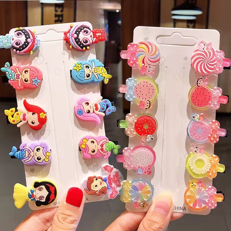 Kẹp Tóc Nhỏ Hình Trái Cây / Động Vật Dễ Thương Phong Cách Hàn Quốc Cho Bé Gái