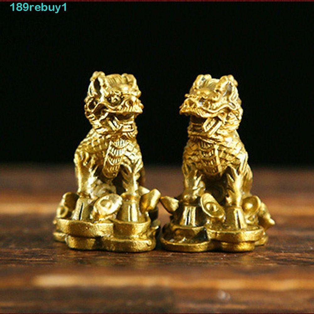 REBUY1 Kylin Tượng Nhỏ Gọn Điêu Khắc Thủ Công Thiết Kế Tuyệt Vời Phong Cách Trung Hoa