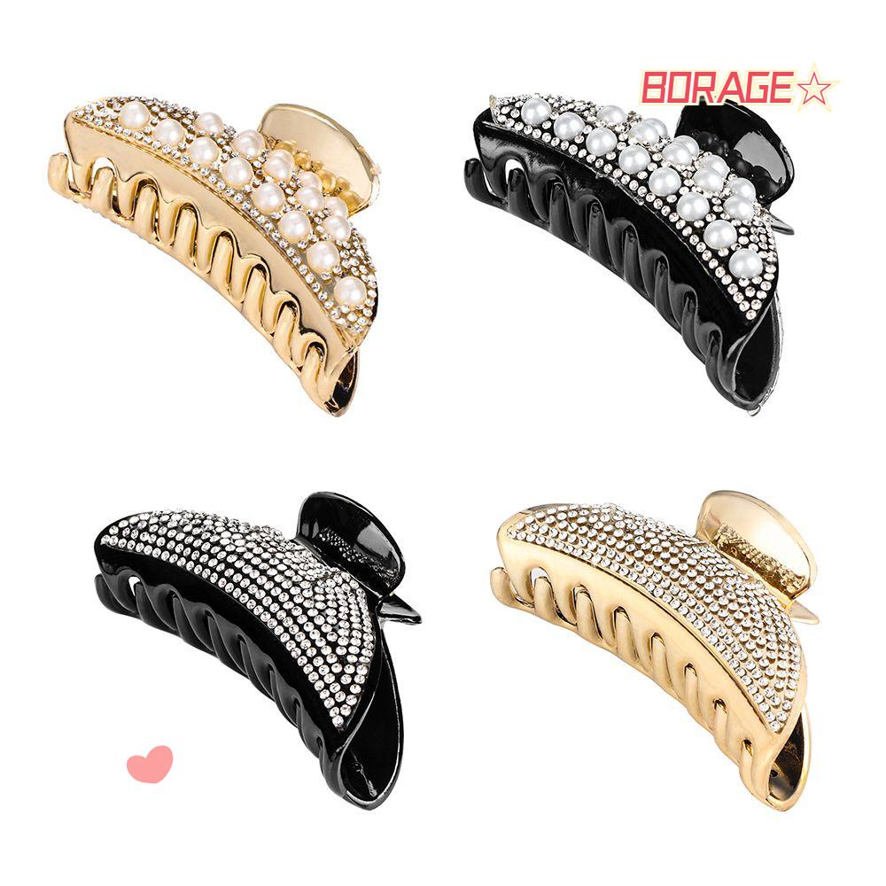 BORAG Kẹp Tóc Càng Cua Đính Đá Đơn Giản Thời Trang