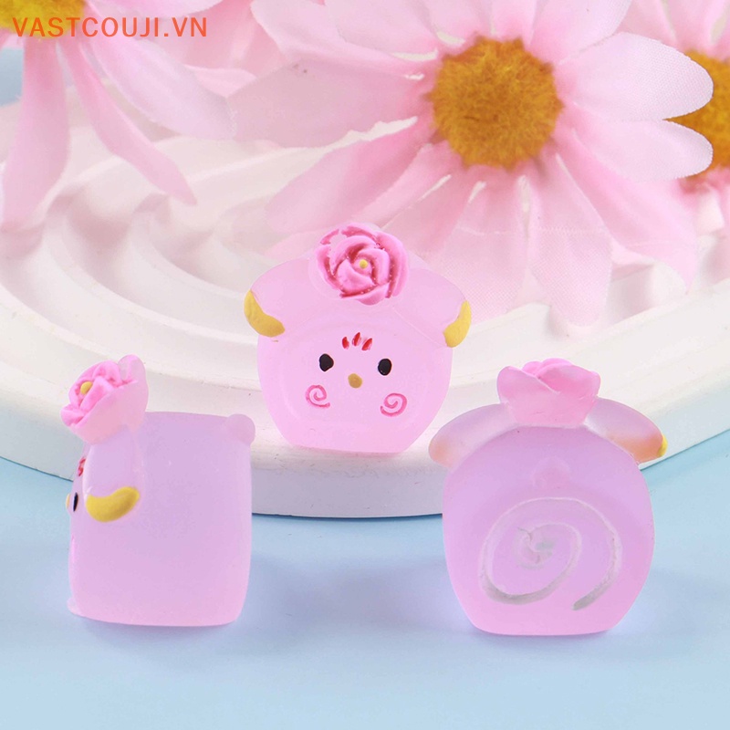 Bộ 5 Bánh Kem Dạ Quang Mini Bằng Nhựa Resin DIY Trang Trí Nhà Búp Bê VASTJI