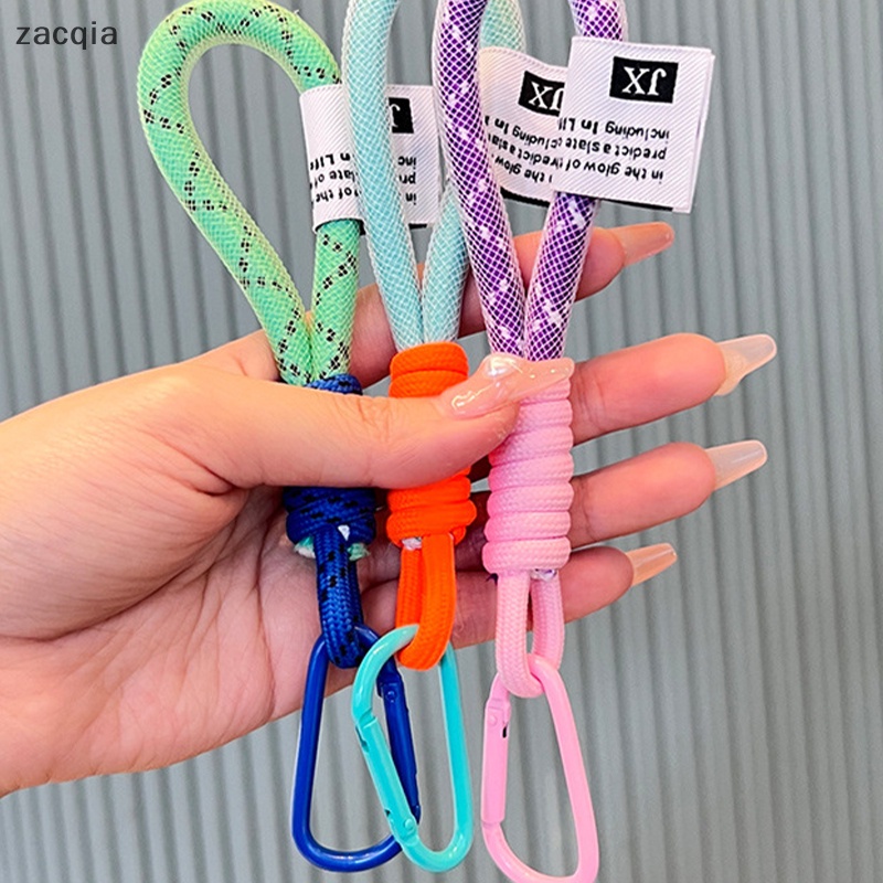 [zacqia] Dây Đeo Điện Thoại Dạng Lưới Màu Huỳnh Quang Cho Túi Xách / Móc Khóa