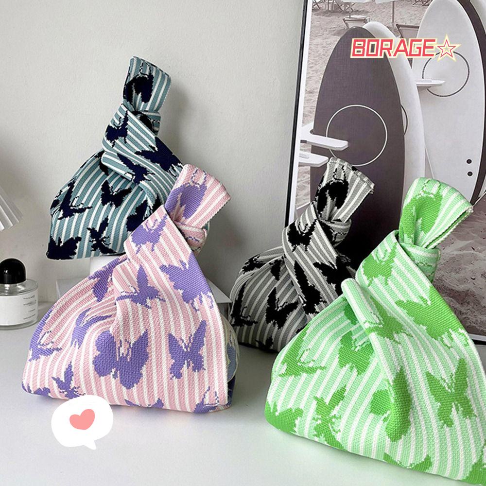 BORAG Túi Tote Đan Thủ Công Tái Sử Dụng Hình Bướm
