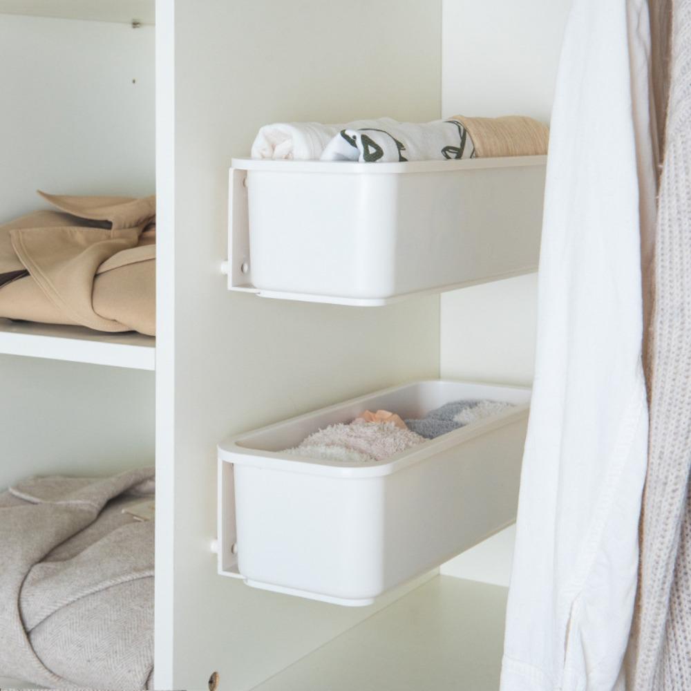 Krny Hộp Đựng Đồ Dạng Kéo Ra Ngoài Bằng PP Màu Hồng Mới Không Đục Lỗ Cho Tủ Quần Áo