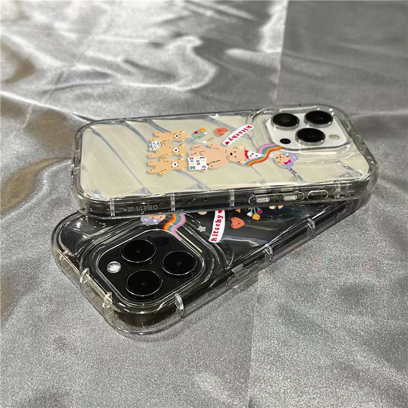 Ốp điện thoại iPhone14promax gấu tay cầm ốp mềm 1312/11 táo dễ thương 7/8plus trong suốt xr/sins OOSL