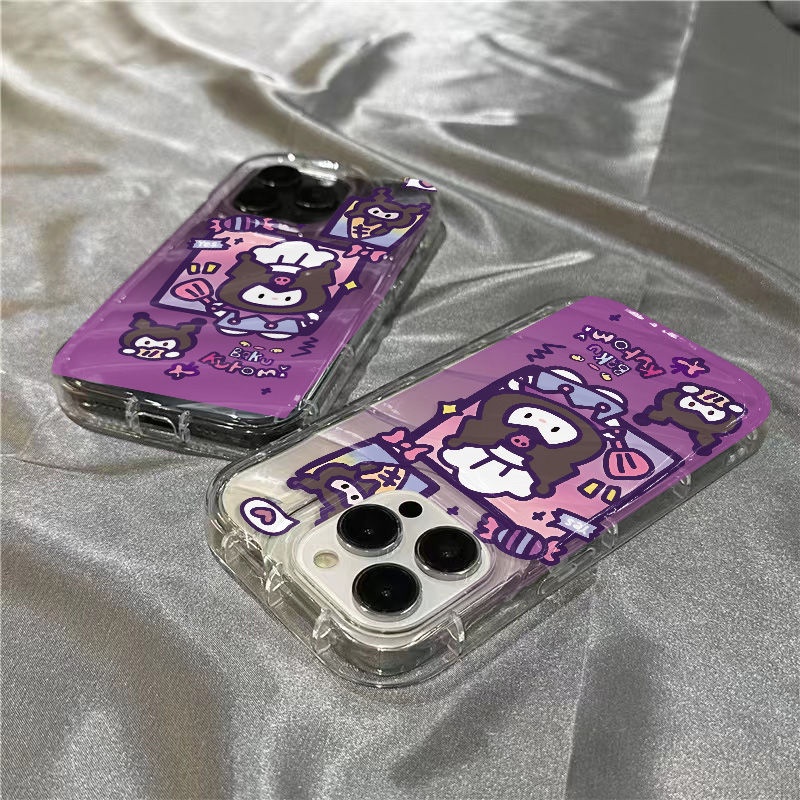 Ốp Điện Thoại Dẻo Trong Suốt Màu Tím Họa Tiết Hoạt Hình Nuo Dễ Thương Cho Iphone14Promax1312 11 xr 87 23OS