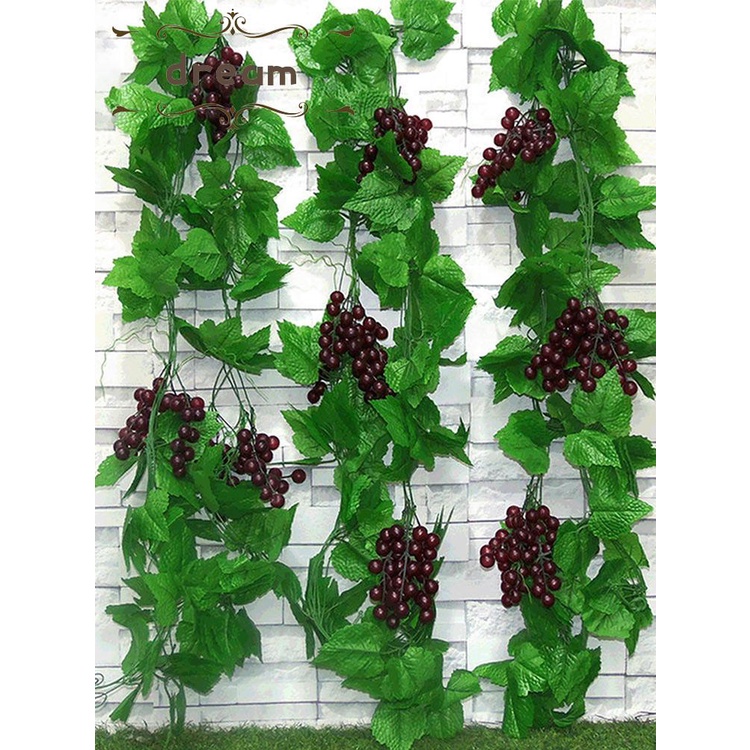【DREAMLIFE】Grape Vines Plastic Simulation Fruits 4 Pieces Artificial Artificial Vines