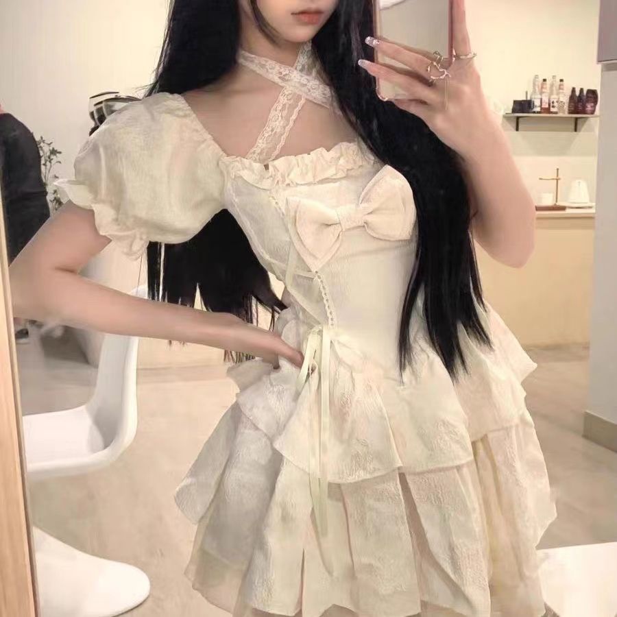 Đầm Búp Bê Tay Phồng Ngắn Dáng Ôm Thời Trang Mùa Hè Xinh Xắn Cho Nữ